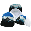 **ADULT** Color Vibes Hat - Flat Bill - City Drip - Black / Blue / White - Laser Mesh