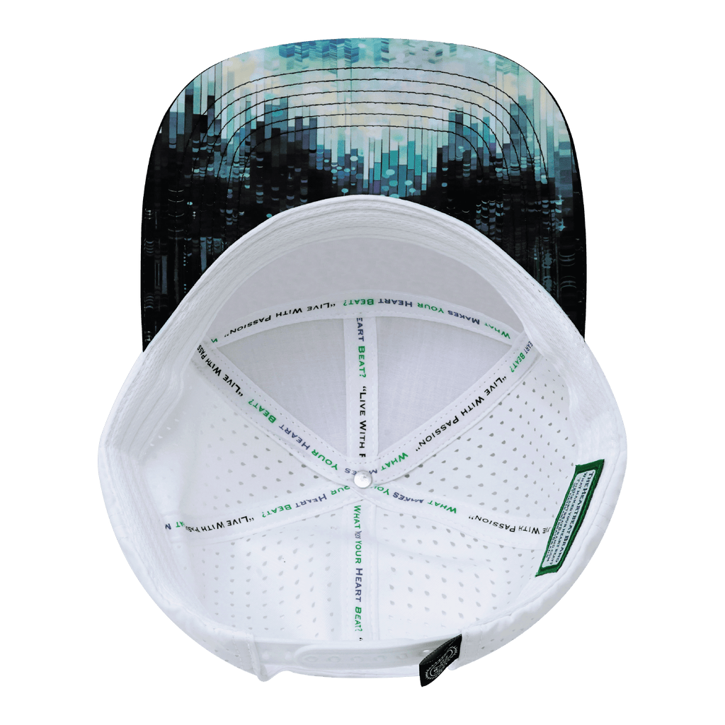 **ADULT** Color Vibes Hat - Flat Bill - City Drip - Black / Blue / White - Laser Mesh