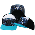 **ADULT** Color Vibes Hat - Flat Bill - Love Rising - Neon Green Blue / White / Black - Laser Mesh