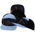 **ADULT** Color Vibes Hat - Flat Bill - Midnight Mirage - Baby Blue / Black - Laser Mesh