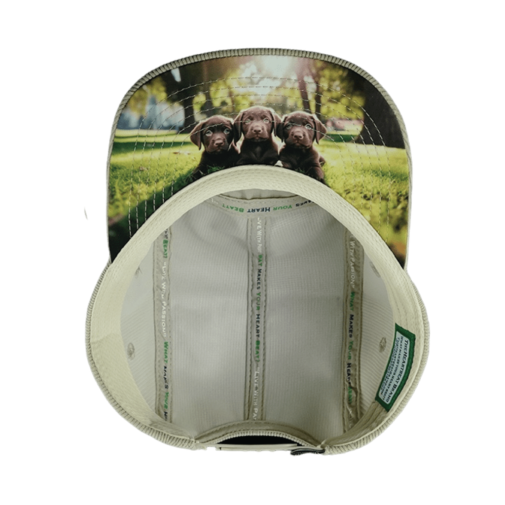 Dog Hat - 5 Panel - Corduroy - Sand - Fabric Back