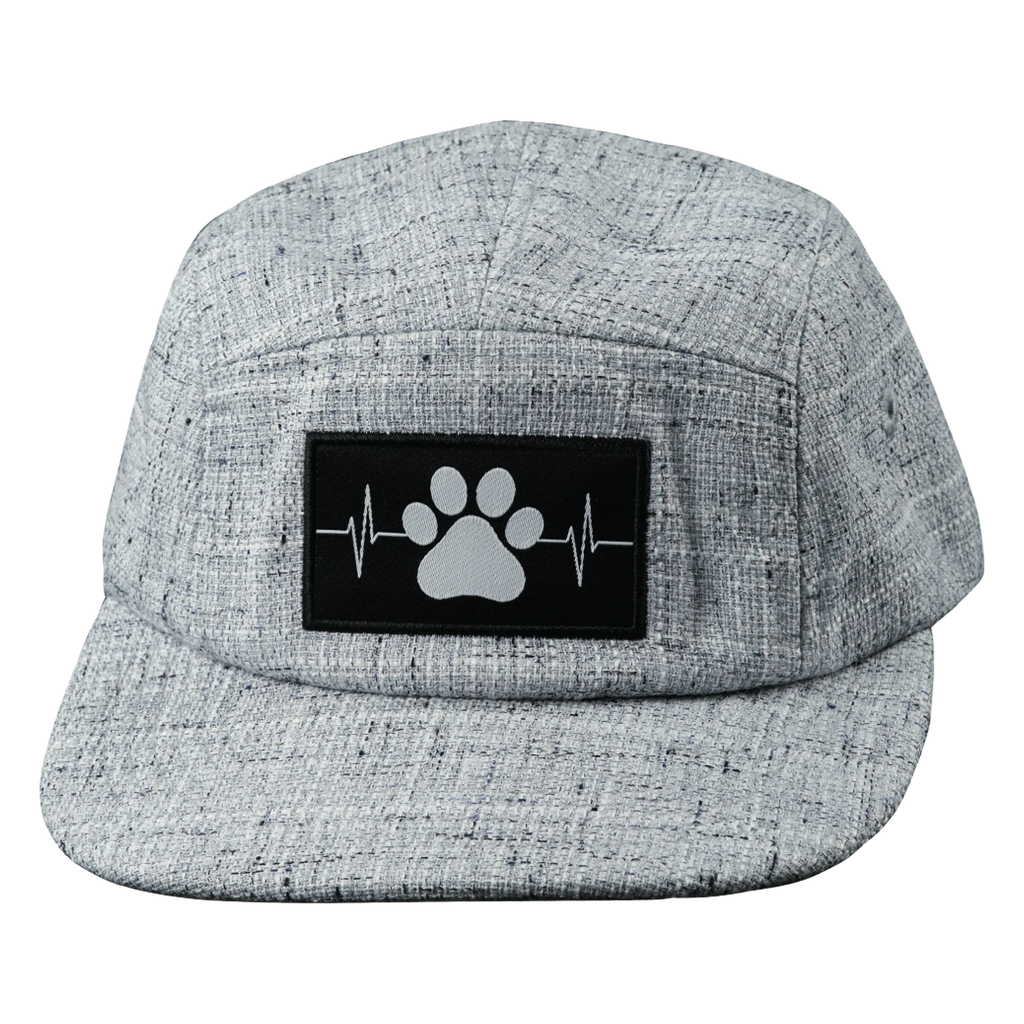 Dog Hat - 5 Panel - Light Gray Hemp - Fabric Back