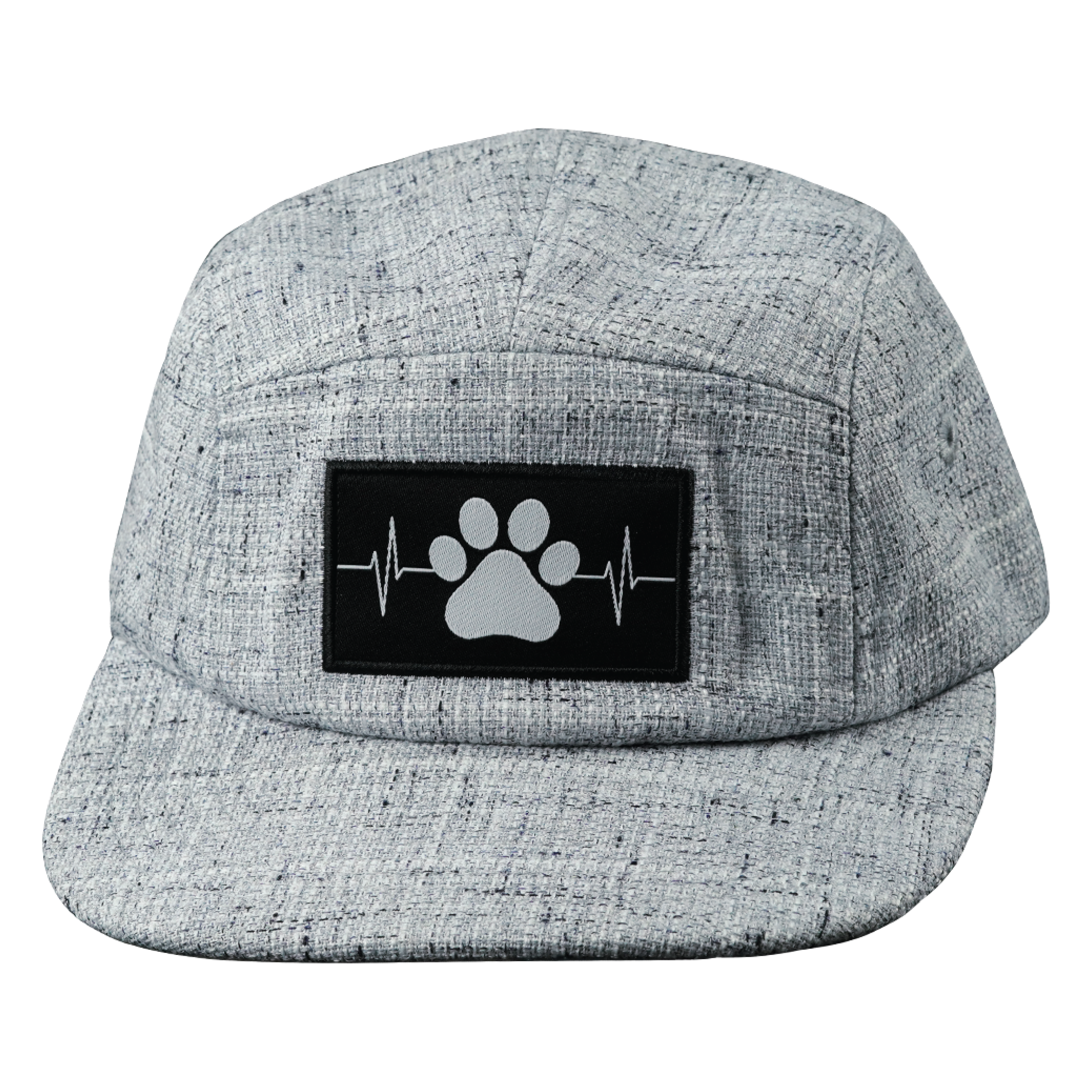 Dog Hat - 5 Panel - Light Gray Hemp - Fabric Back