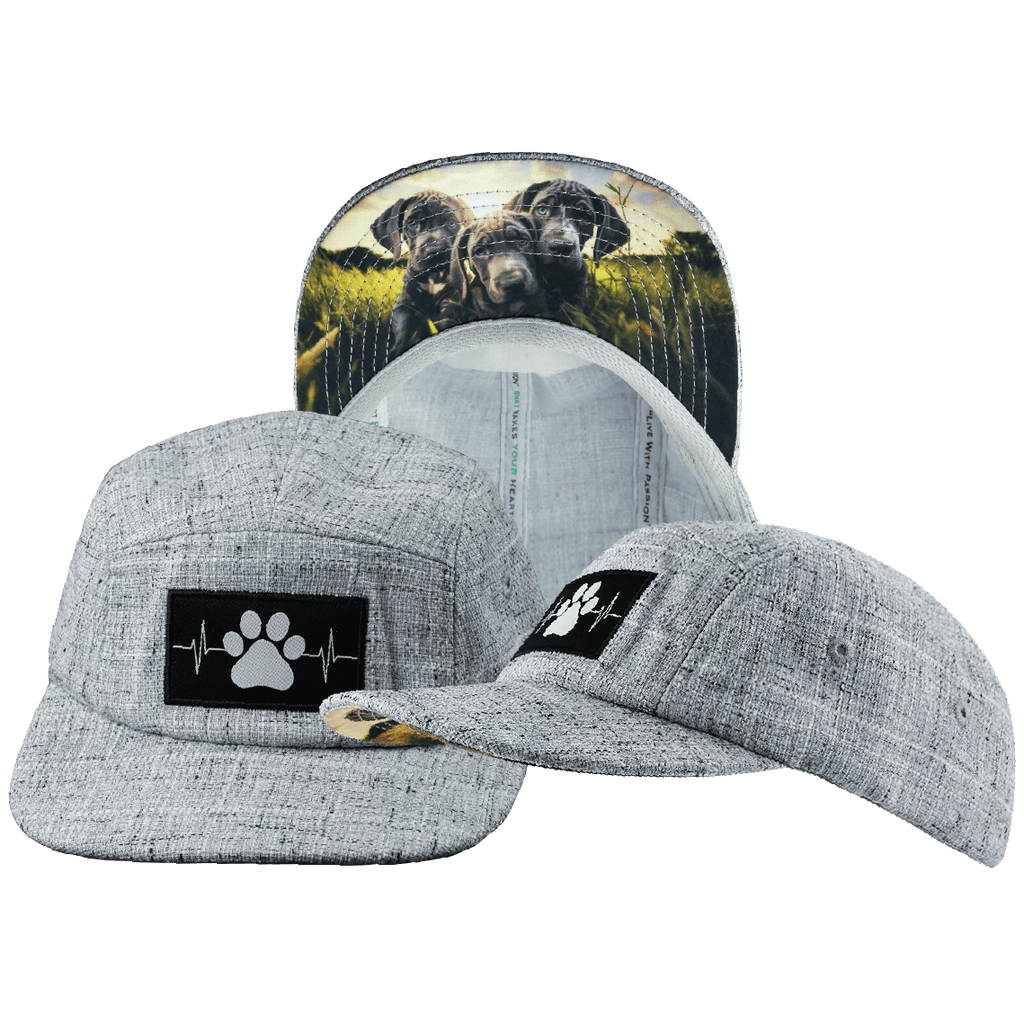 Dog Hat - 5 Panel - Light Gray Hemp - Fabric Back