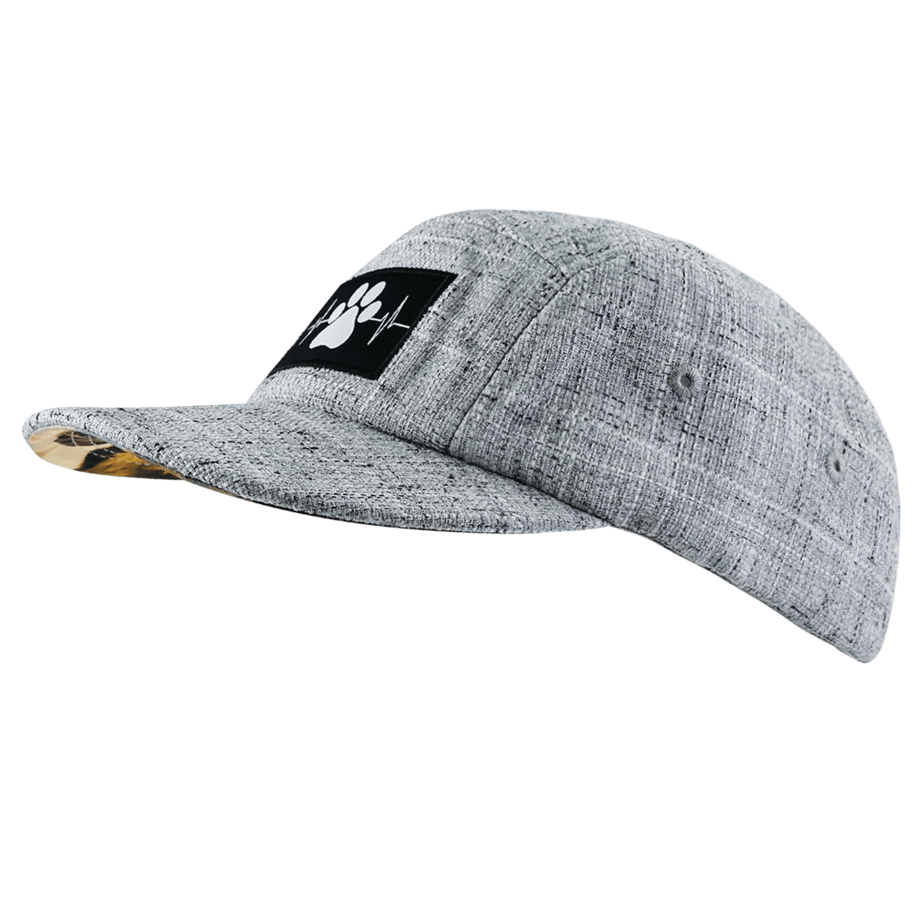 Dog Hat - 5 Panel - Light Gray Hemp - Fabric Back