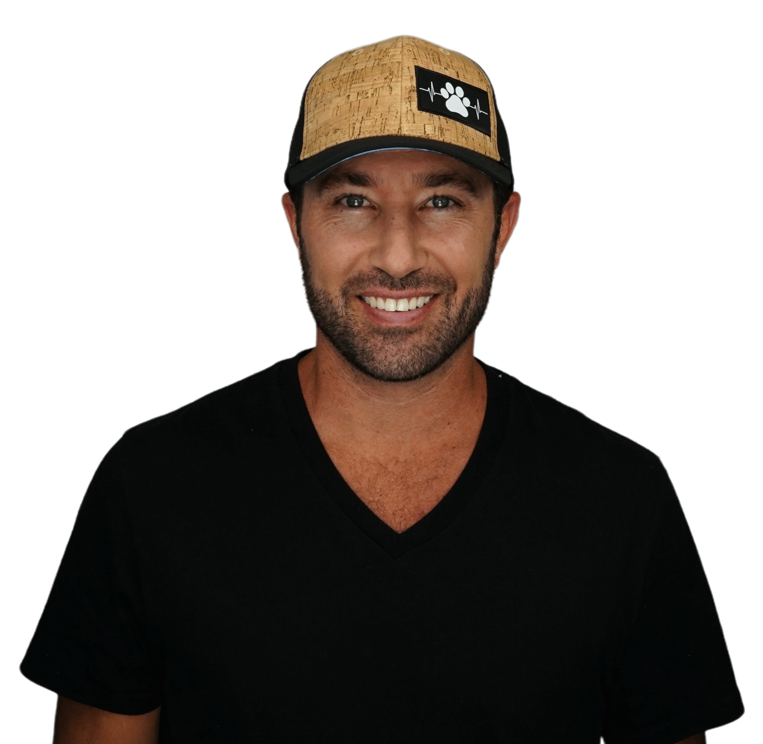 Dog Hat - Baseball Hat Fit - Cork - Black - Laser Mesh