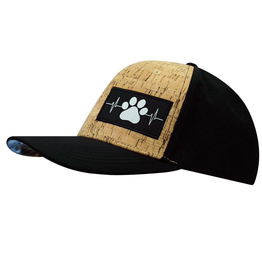 Dog Hat - Baseball Hat Fit - Cork - Black - Laser Mesh