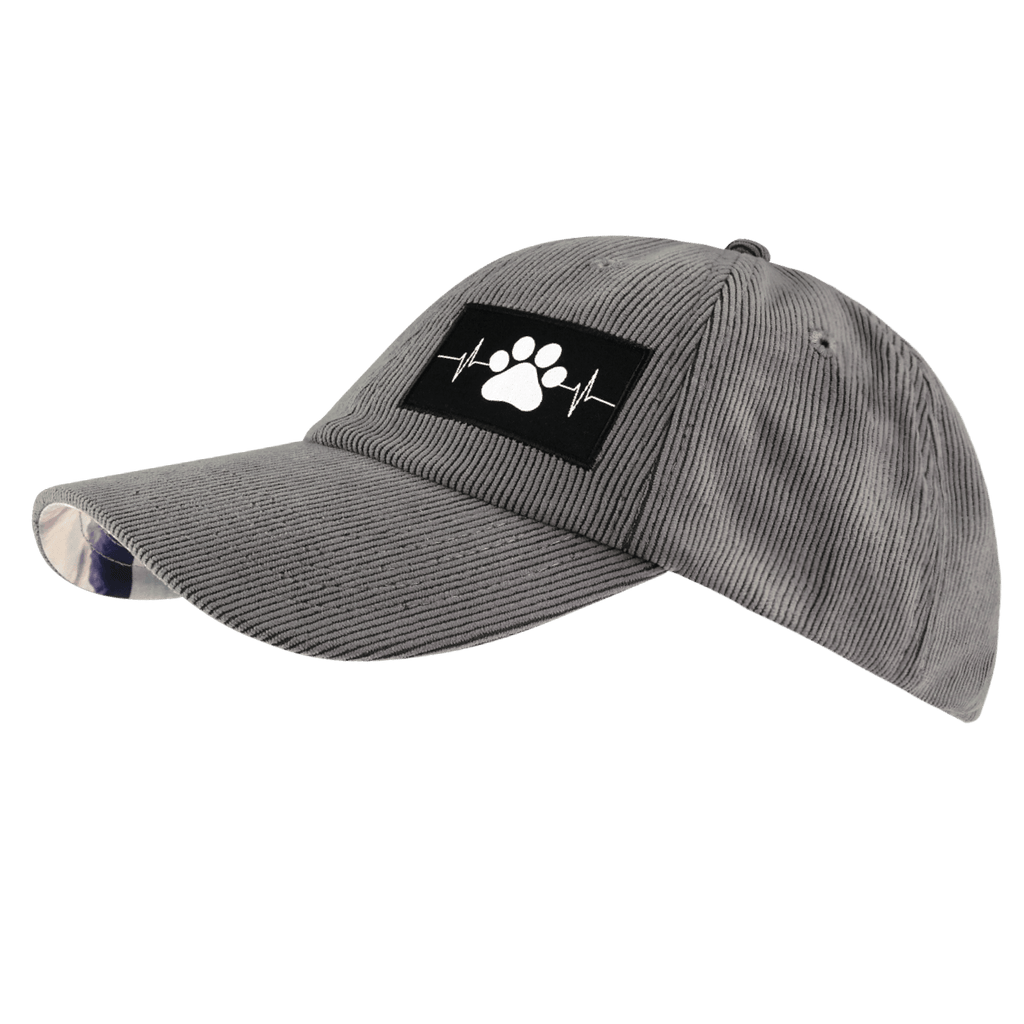 Dog Hat - Dad Hat - Corduroy - Charcoal - Fabric Back