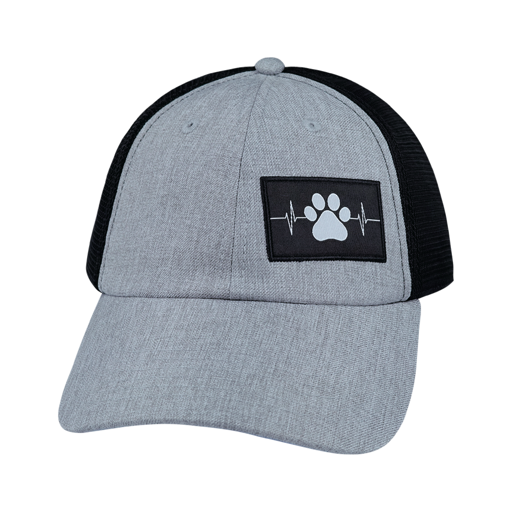 Dog Hat - Dad Hat - Heather Gray / Black - Soft Trucker Mesh
