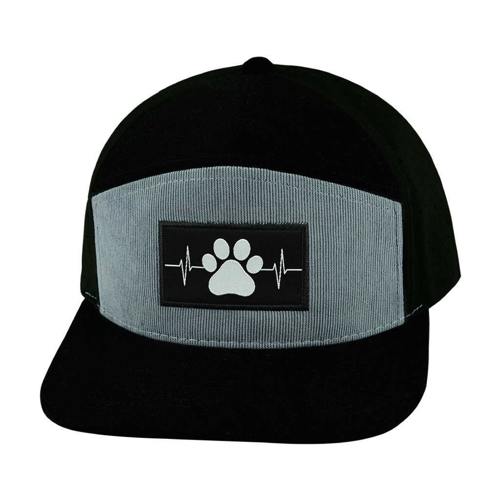 Dog Hat - Flat Bill - Corduroy - Black / Gray Blue - Laser Mesh