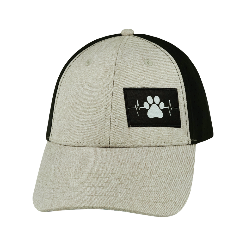 Dog Hat - Low Profile - Ponytail - Tan / Black - Laser Mesh