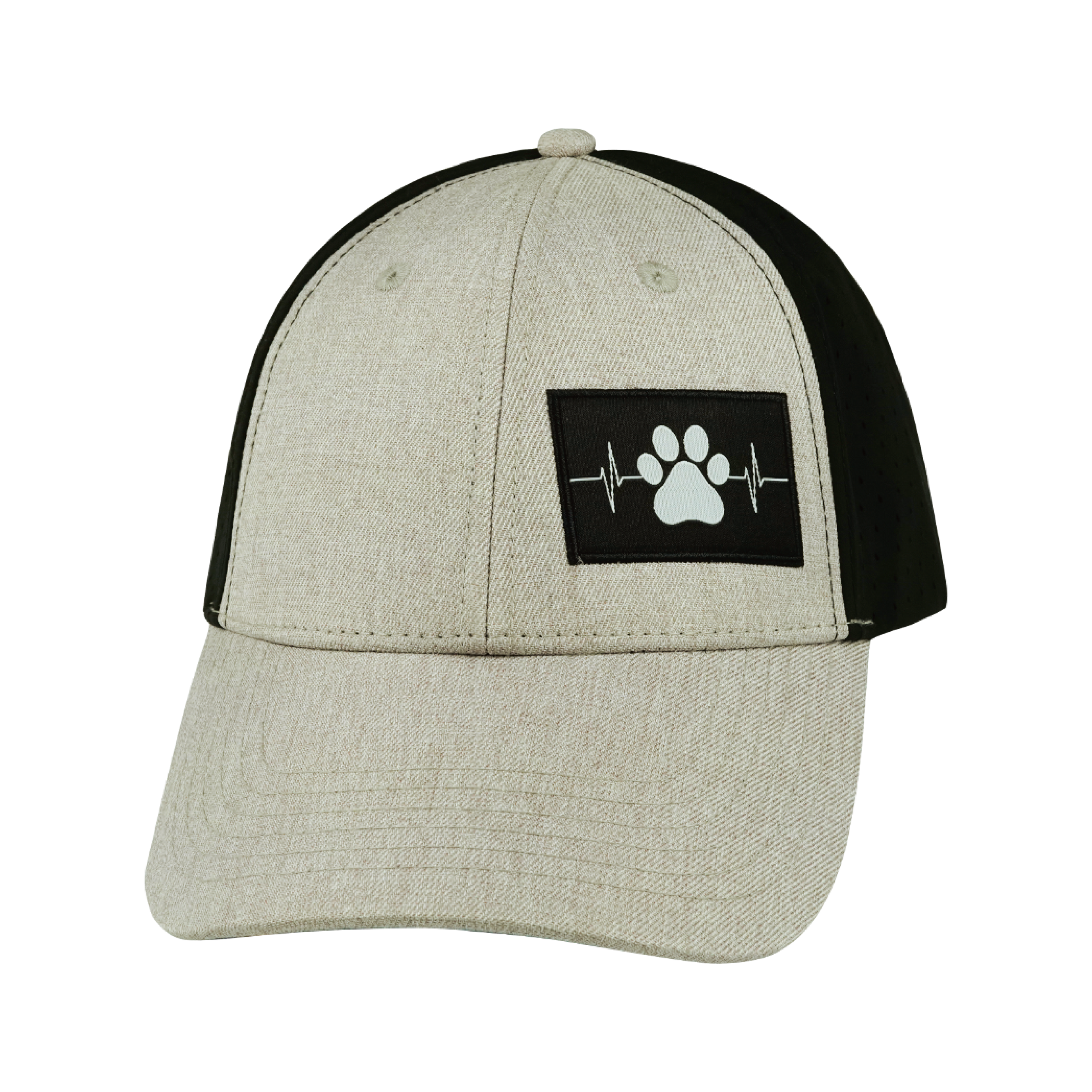 Dog Hat - Low Profile - Ponytail - Tan / Black - Laser Mesh