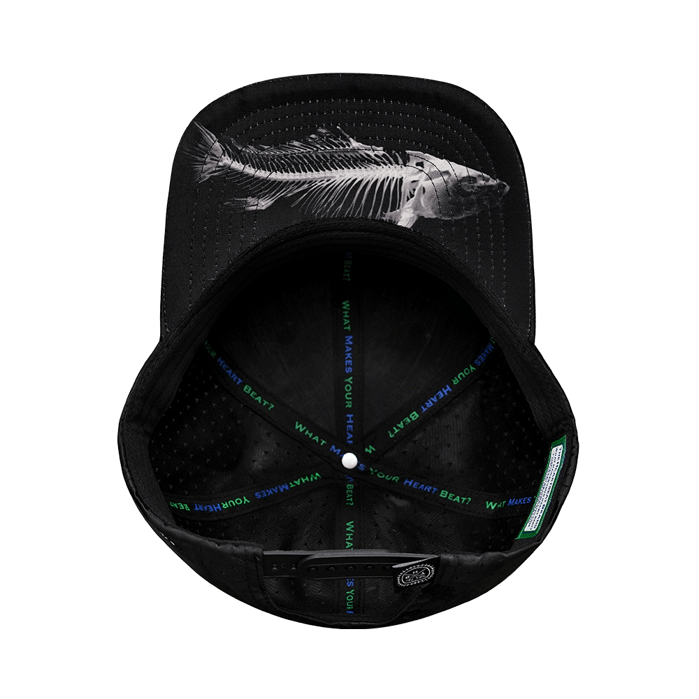 Fishing Hat - Baseball Hat Fit - Black Camo - Laser Mesh