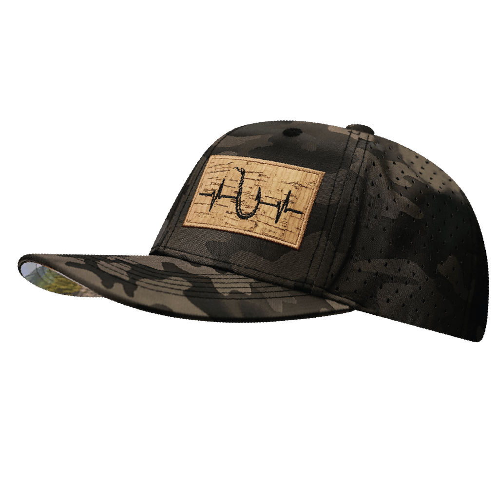 Fishing Hat - Baseball Hat Fit - Tan Camo - Laser Mesh