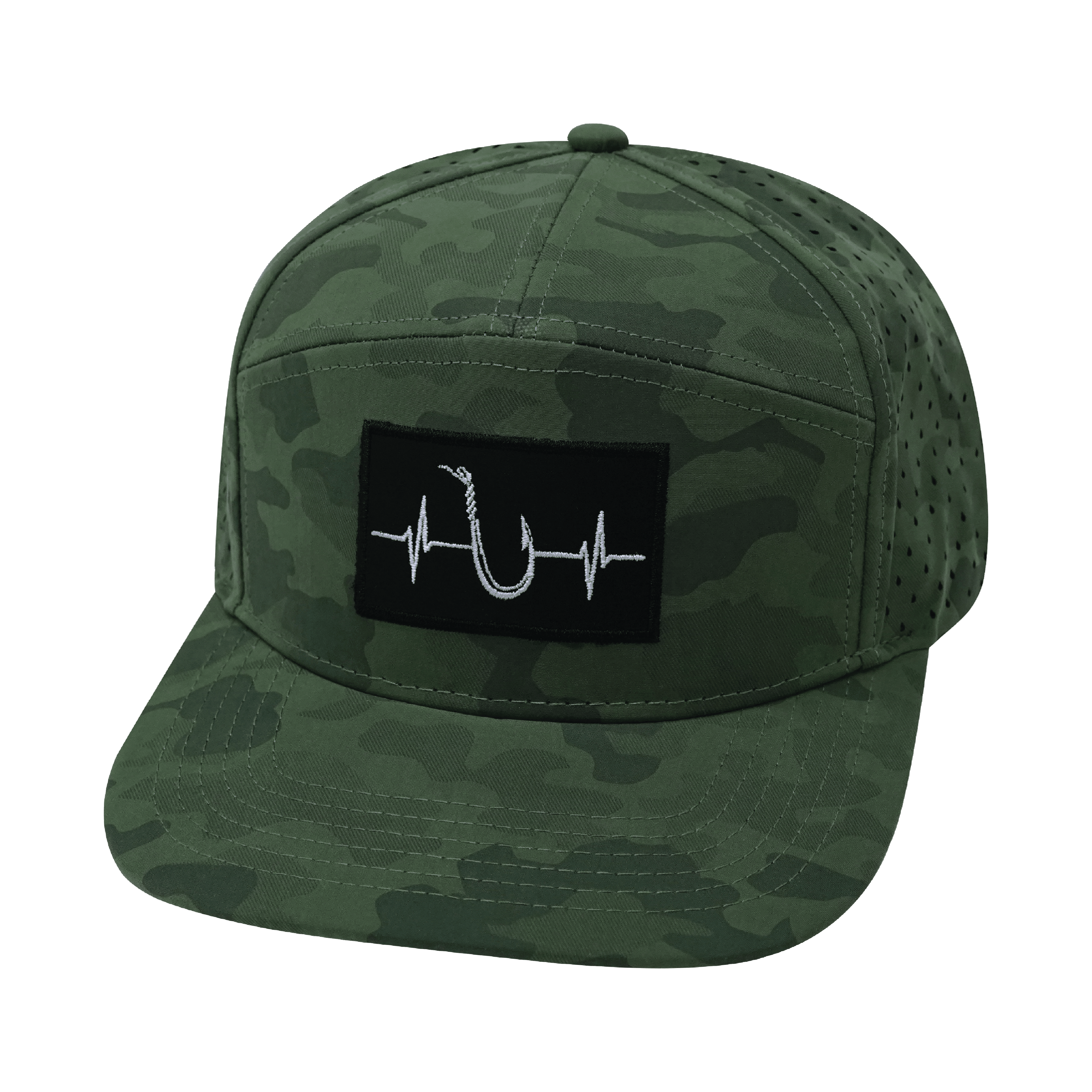 Fishing Hat - Flat Bill - Soft Teal Camo - Laser Mesh