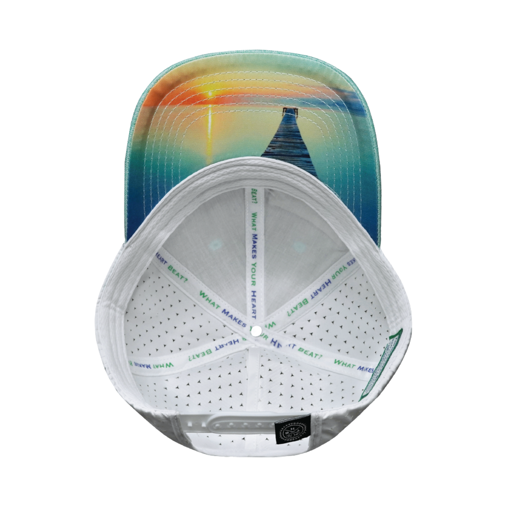 Fishing Hat - Low Profile - Ponytail - Teal / White - Laser Mesh