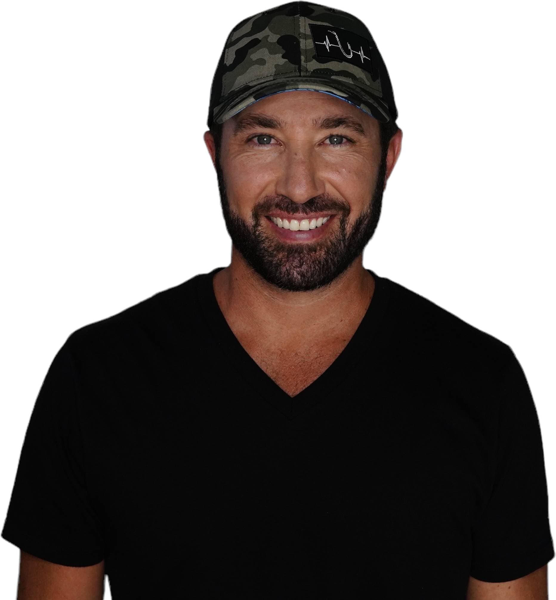 Fishing Hat - Low Profile - Ponytail - Light Camo / Black - Laser Mesh