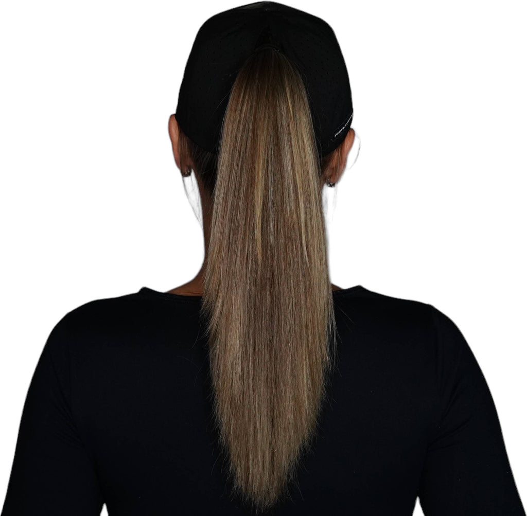 Fishing Hat - Low Profile - Ponytail - Light Camo / Black - Laser Mesh
