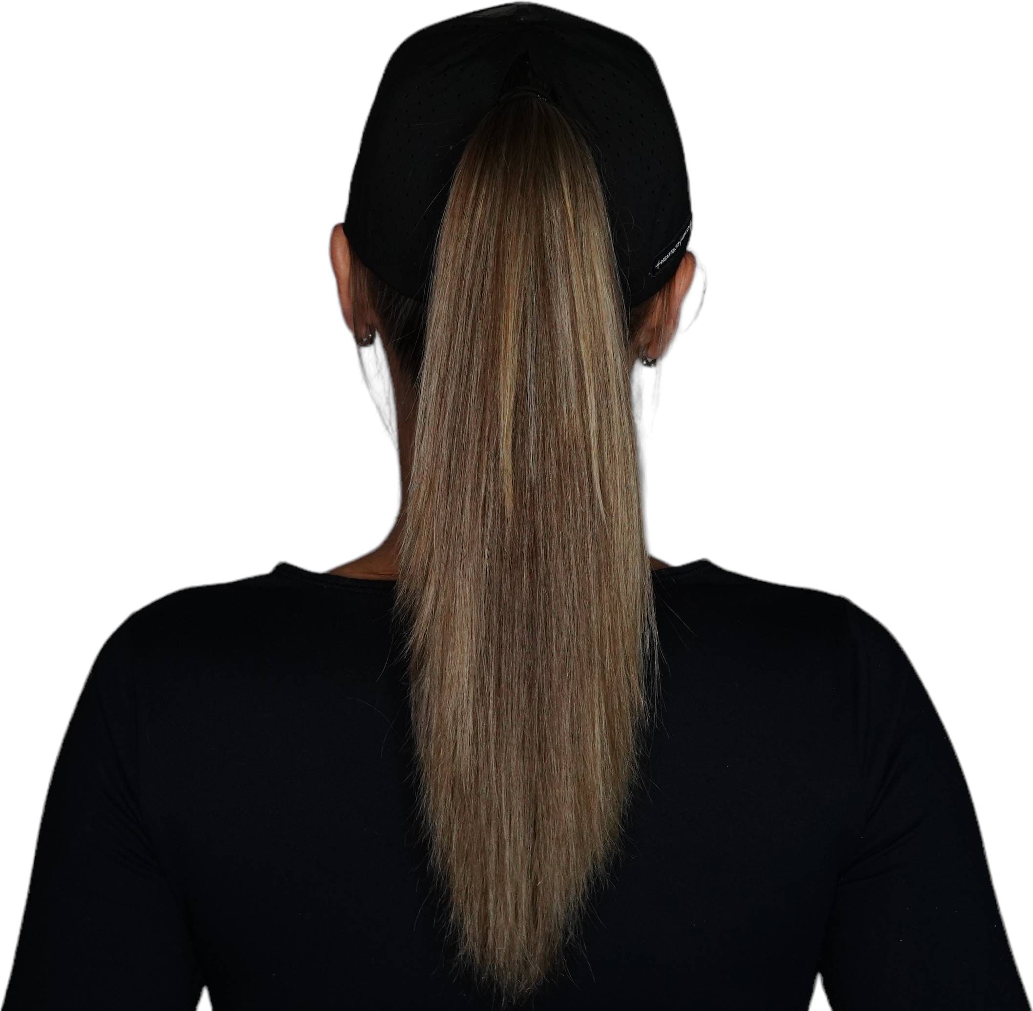 Fishing Hat - Low Profile - Ponytail - Light Camo / Black - Laser Mesh