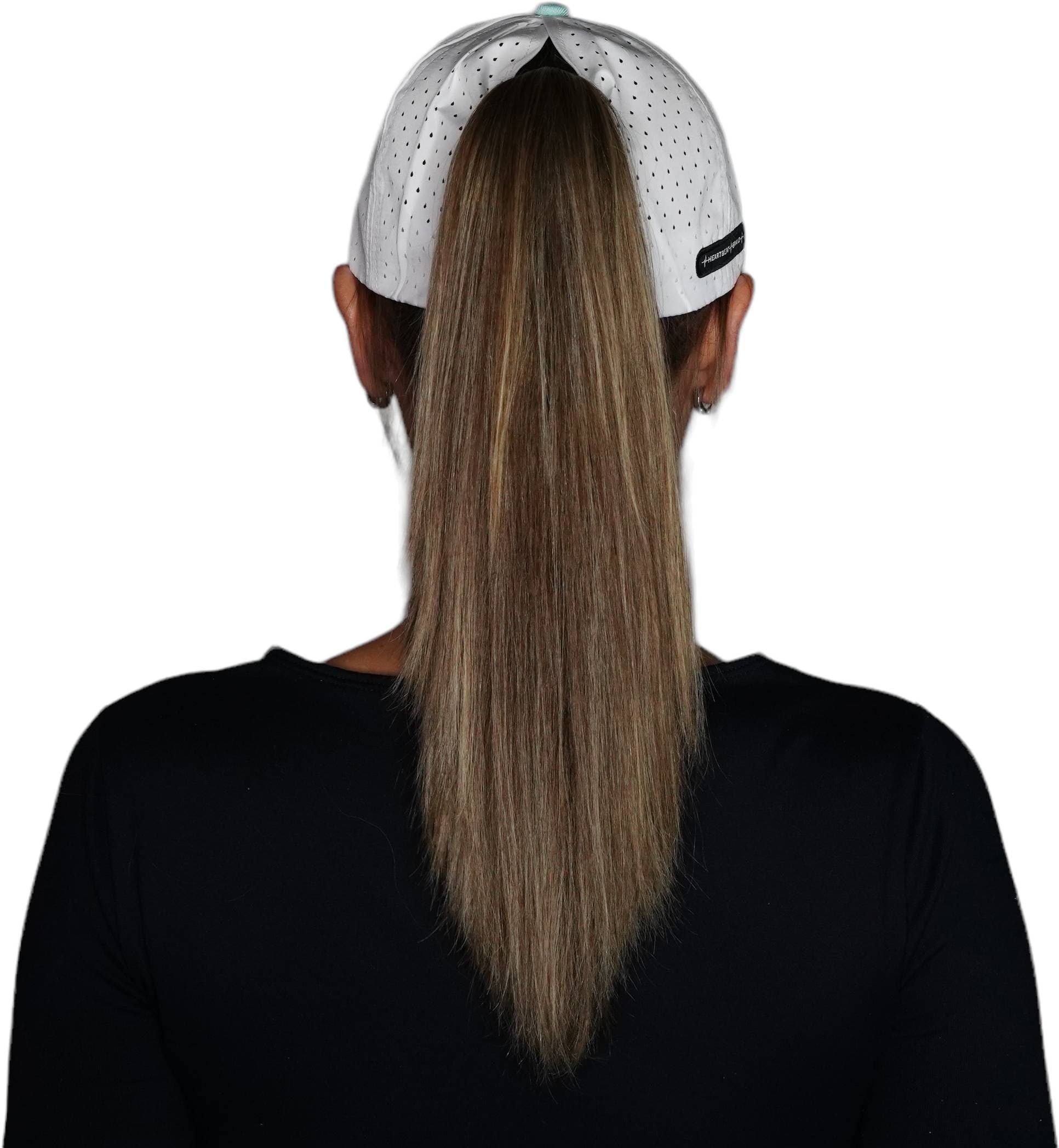 Fishing Hat - Low Profile - Ponytail - Teal / White - Laser Mesh