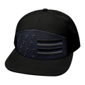Flag Hat - Flat Bill - Black / Ocean Blue - Laser Mesh