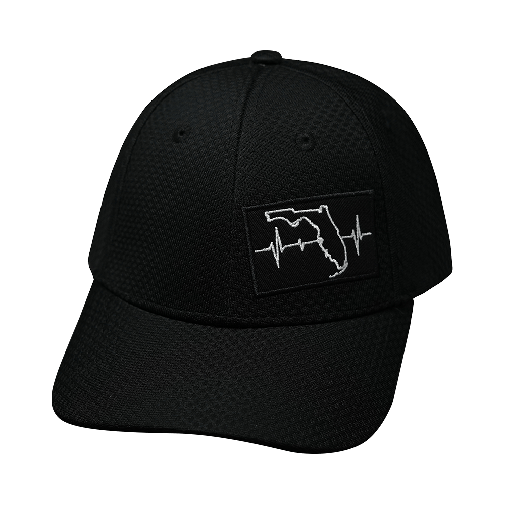 Florida Hat - Airmesh - Athletic Fit - Black - Fabric Back