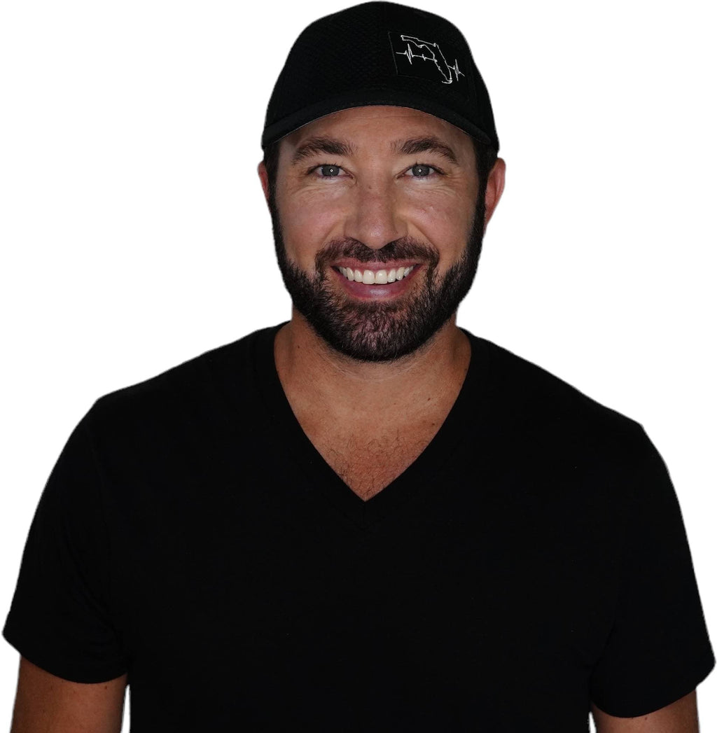 Florida Hat - Airmesh - Athletic Fit - Black - Fabric Back