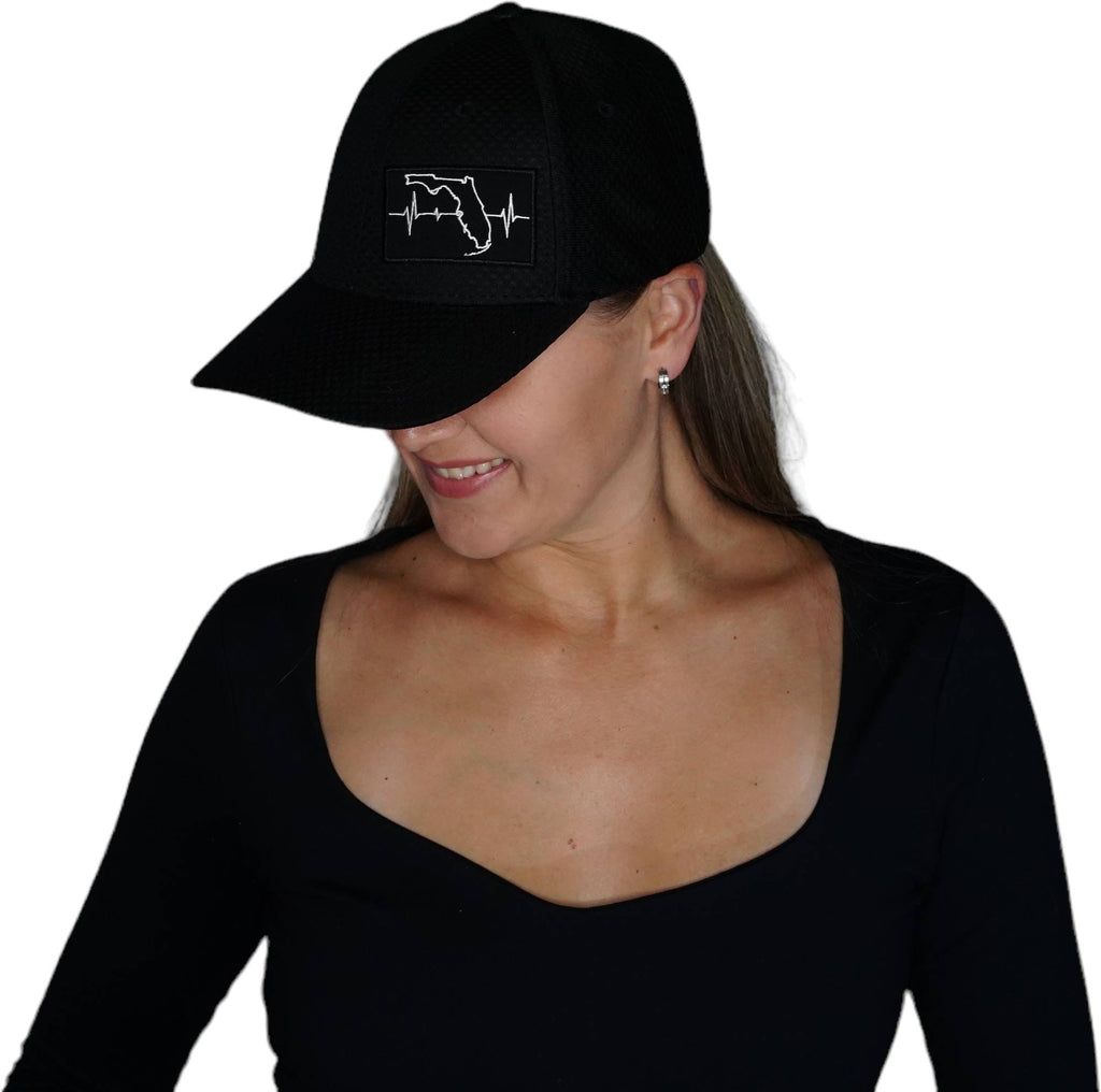 Florida Hat - Airmesh - Athletic Fit - Black - Fabric Back