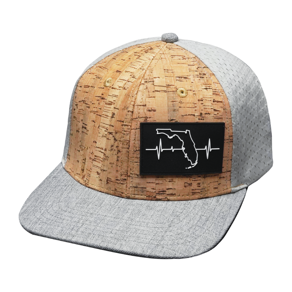 Florida Hat - Baseball Hat Fit - Cork - Heather Gray / Gray - Jersey Mesh