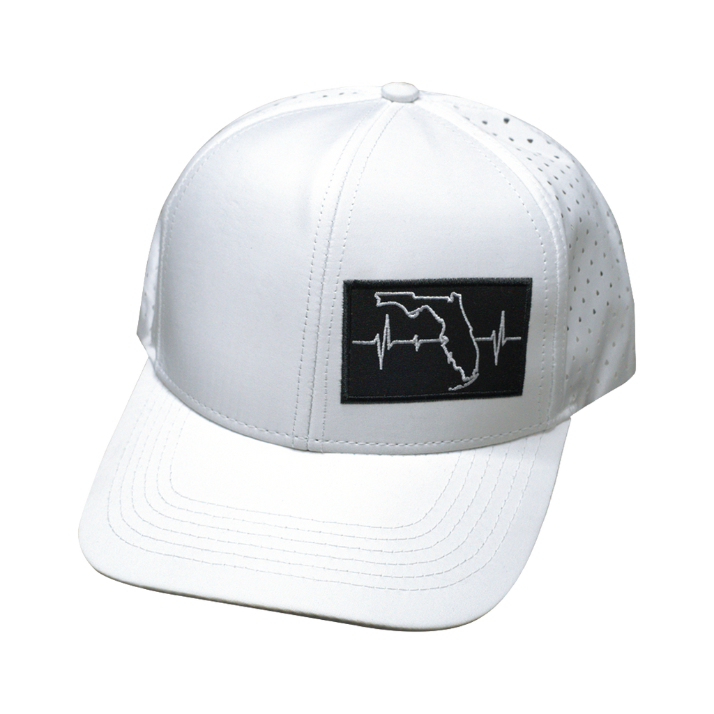 Florida Hat - Baseball Hat Fit - White - Laser Mesh