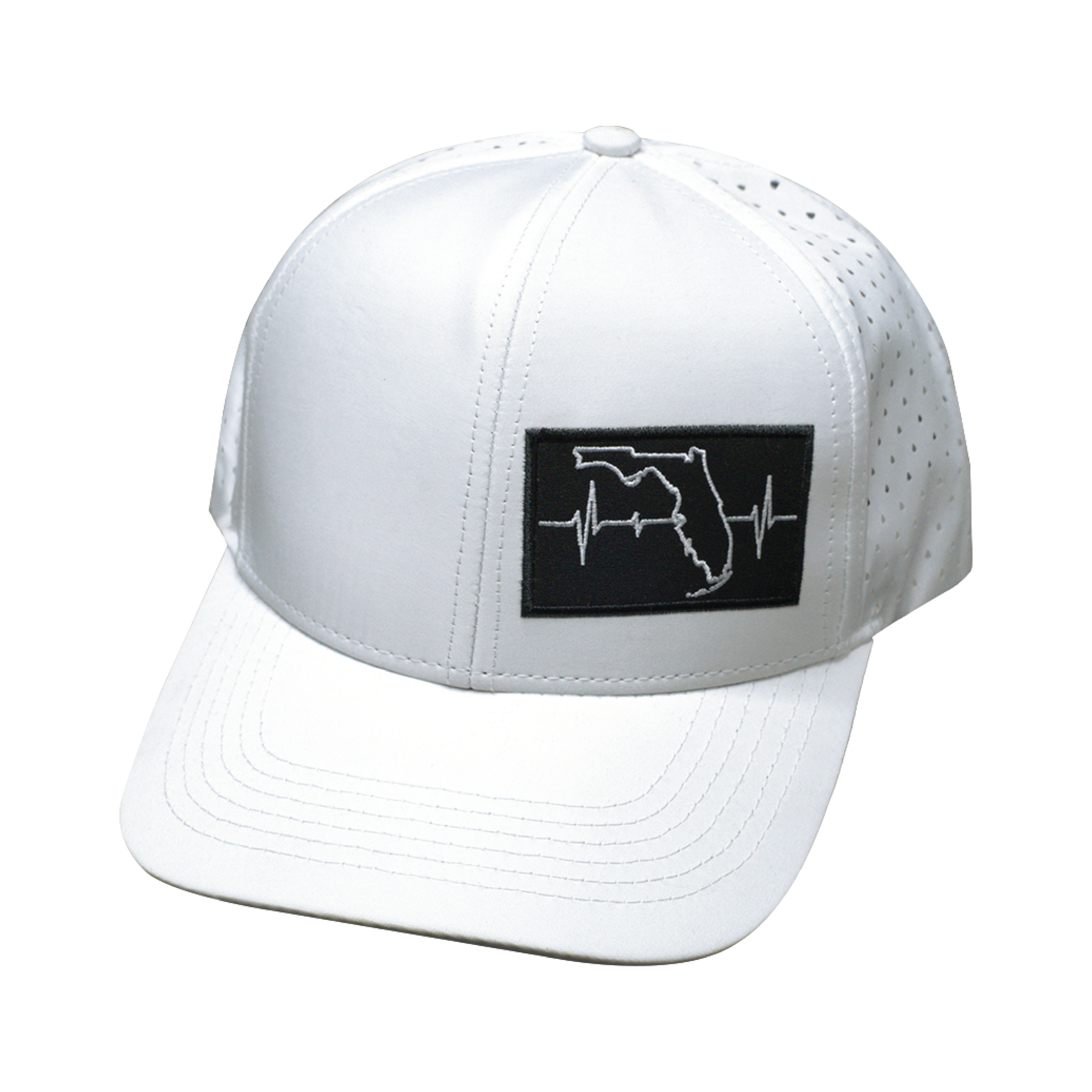 Florida Hat - Baseball Hat Fit - White - Laser Mesh