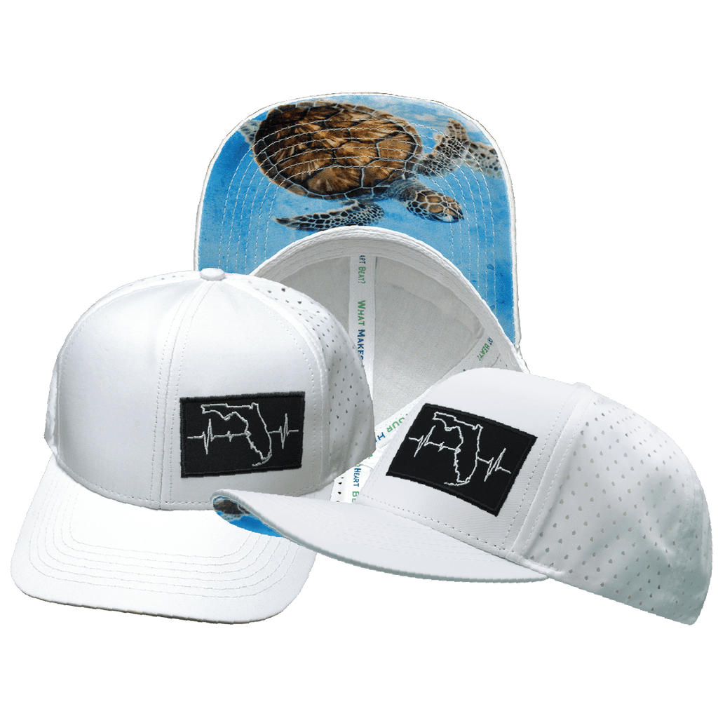 Florida Hat - Baseball Hat Fit - White - Laser Mesh
