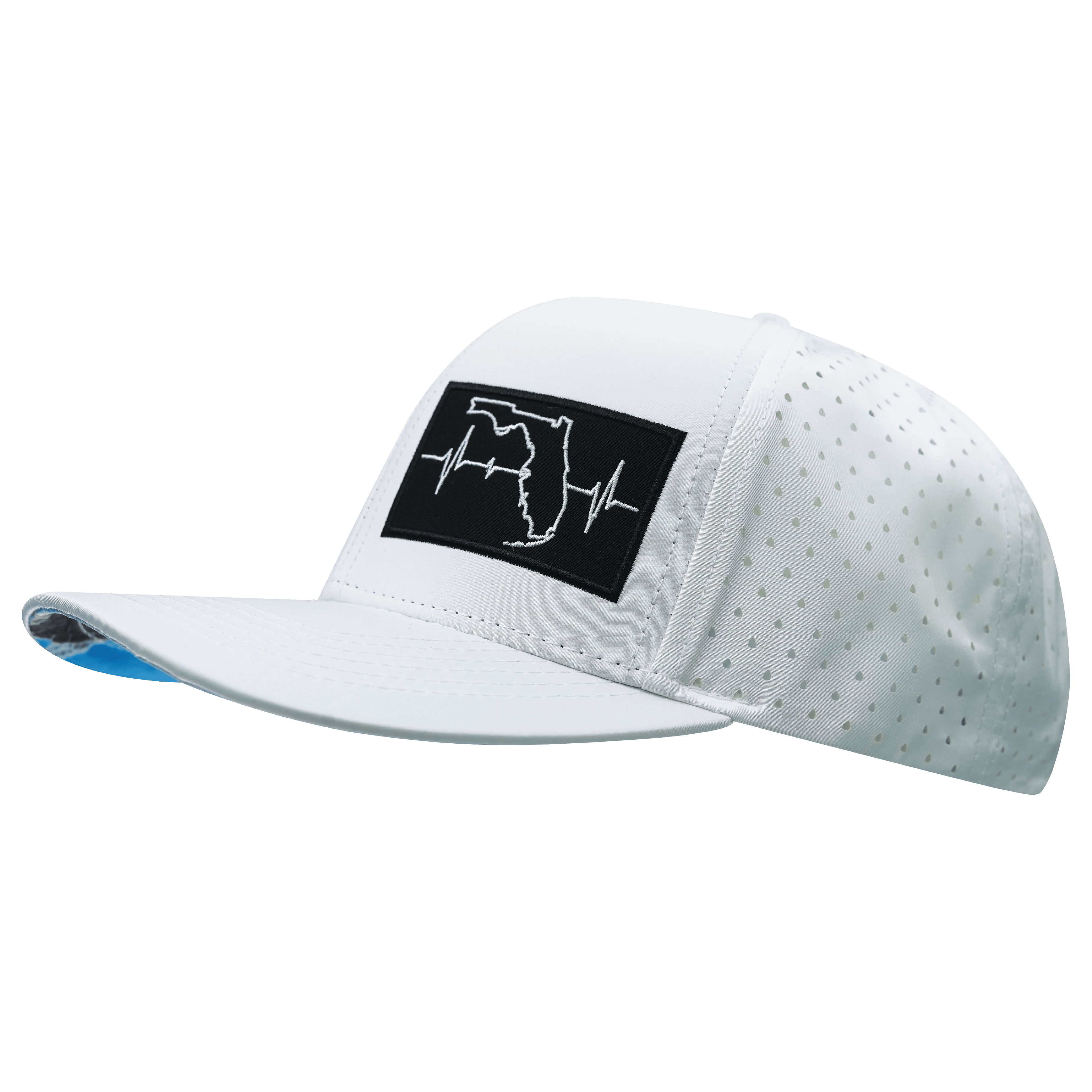 Florida Hat - Baseball Hat Fit - White - Laser Mesh