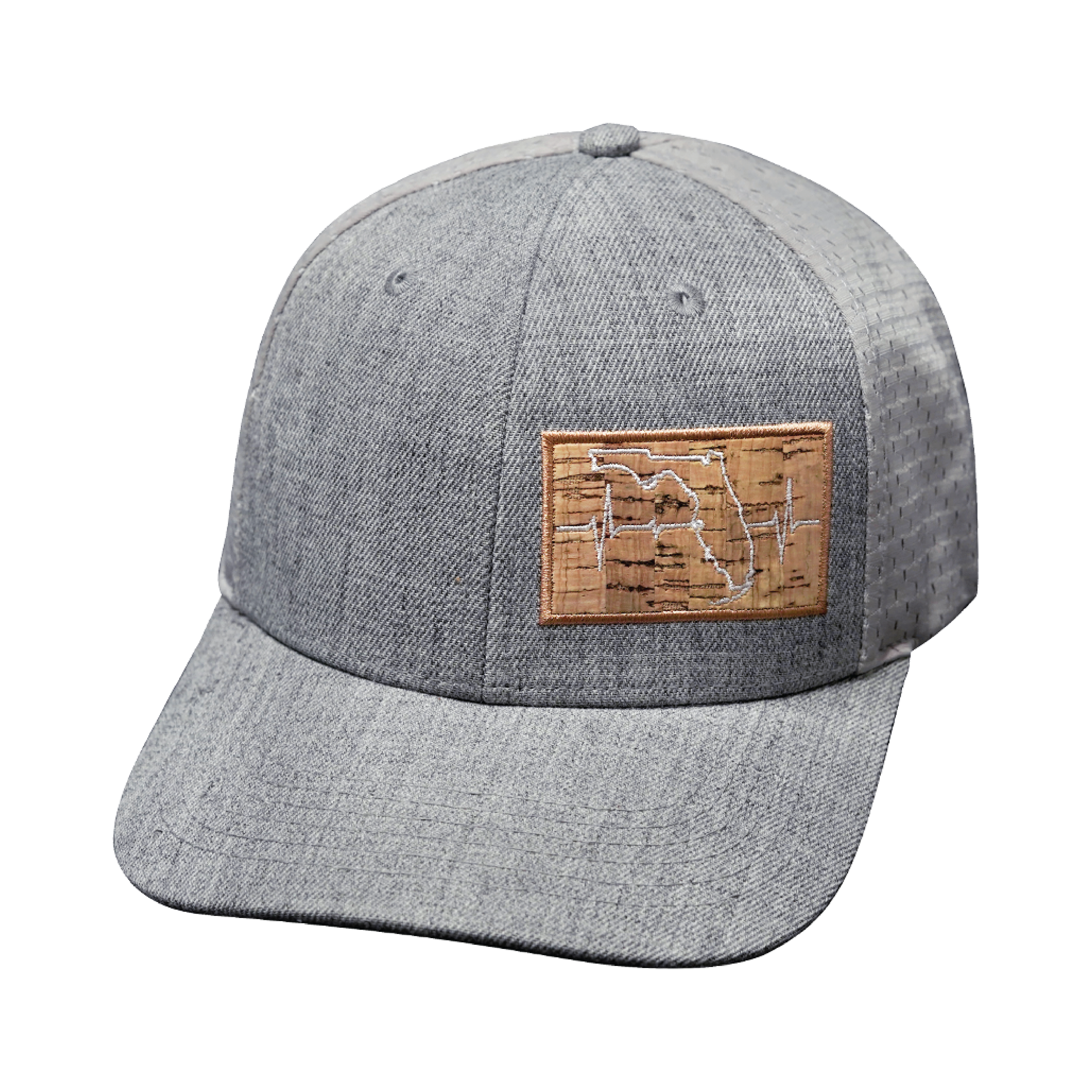 Florida Hat - Baseball Hat Fit - Heather Gray / Gray - Jersey Mesh