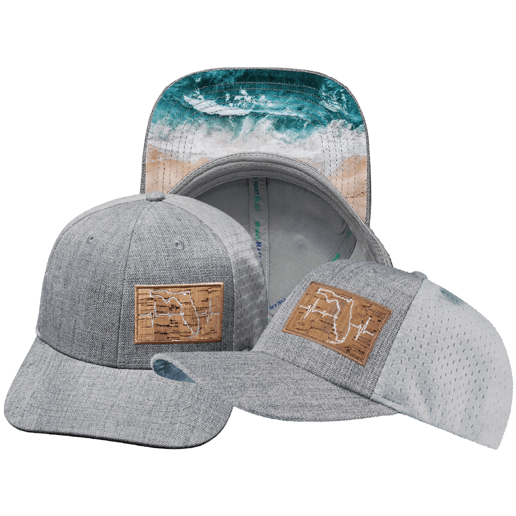 Florida Hat - Baseball Hat Fit - Heather Gray / Gray - Jersey Mesh