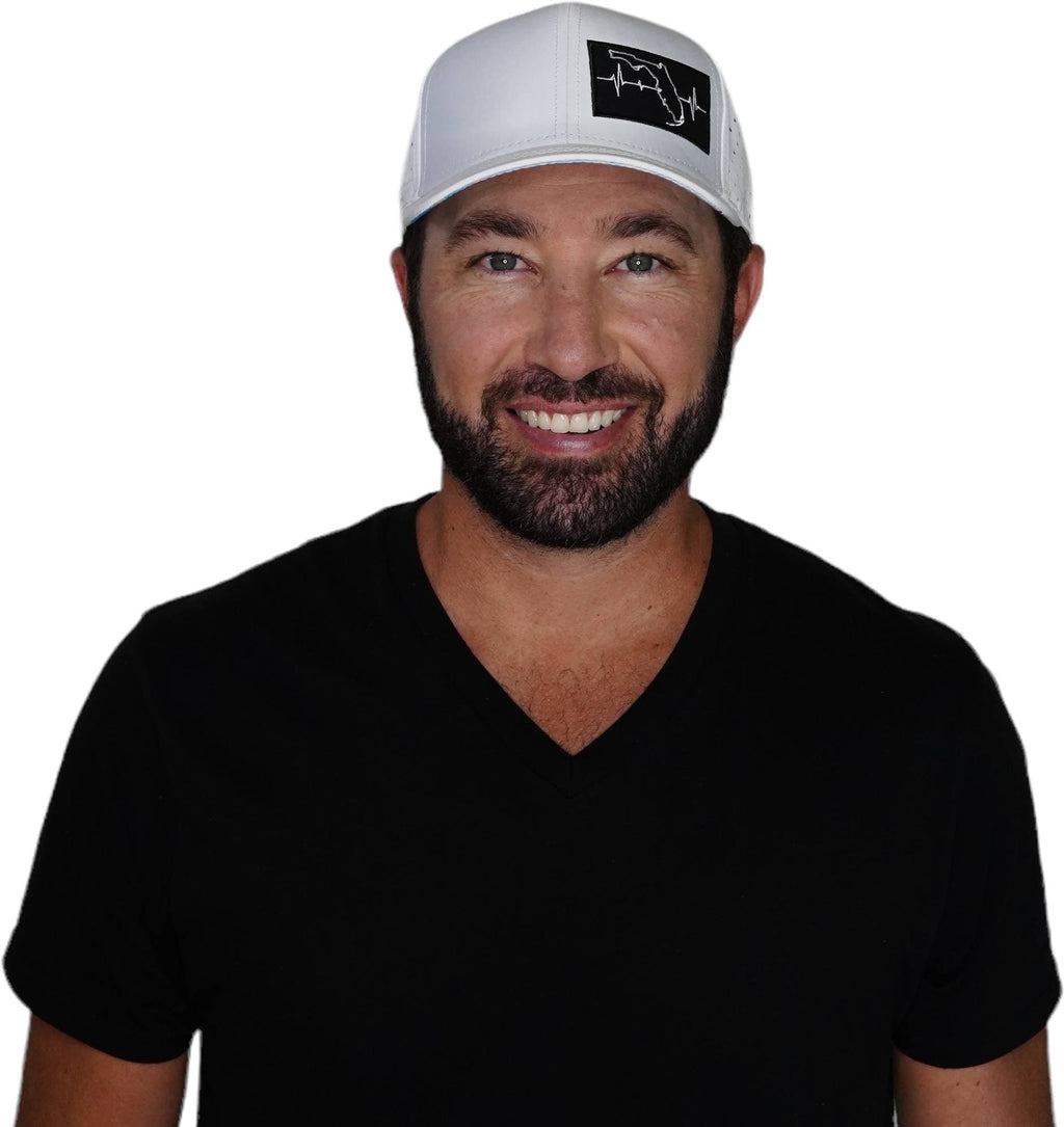 Florida Hat - Baseball Hat Fit - White - Laser Mesh