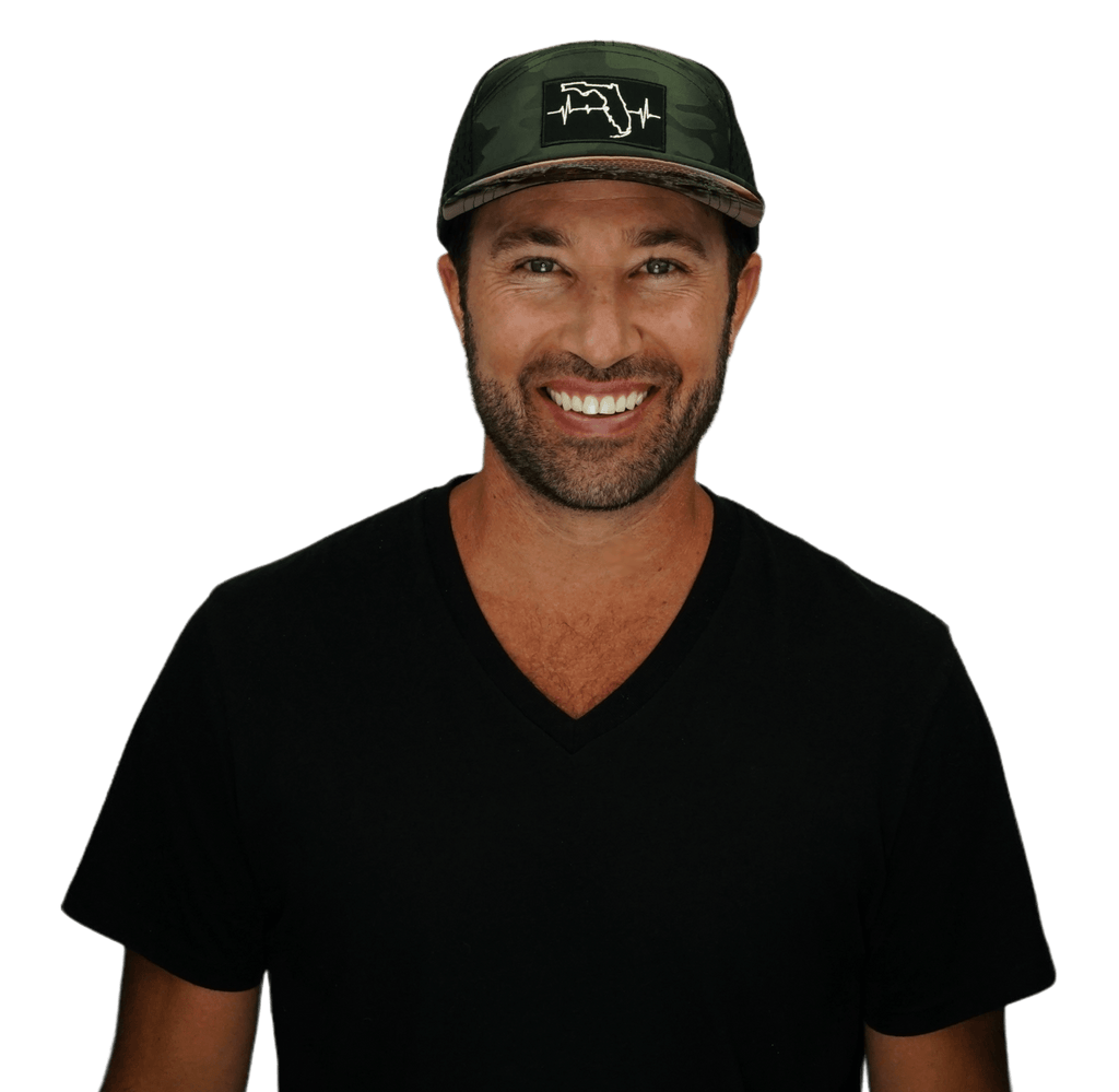 Florida Hat - Flat Bill - Green Camo / Black - Jersey Mesh