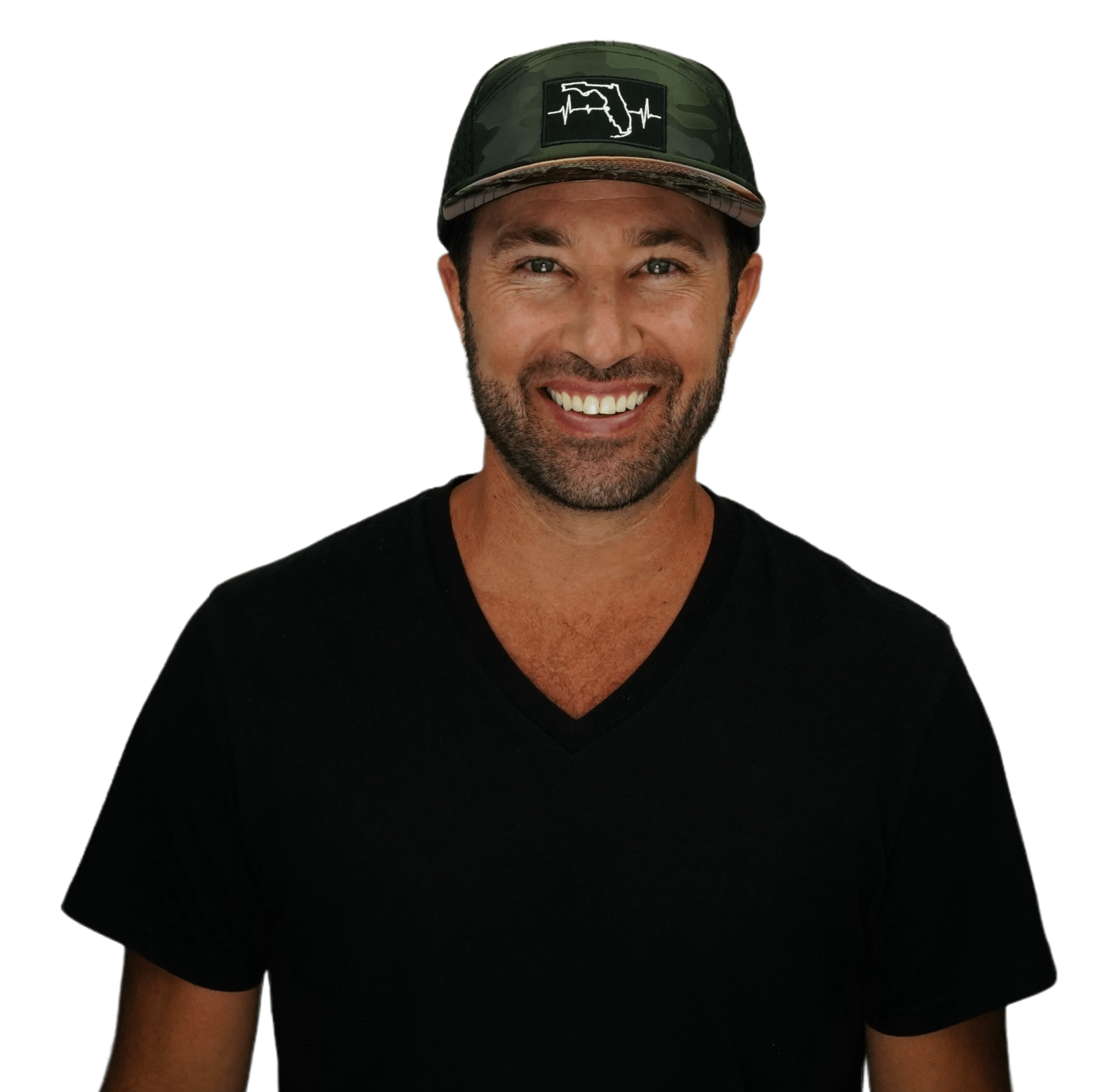 Florida Hat - Flat Bill - Green Camo / Black - Jersey Mesh