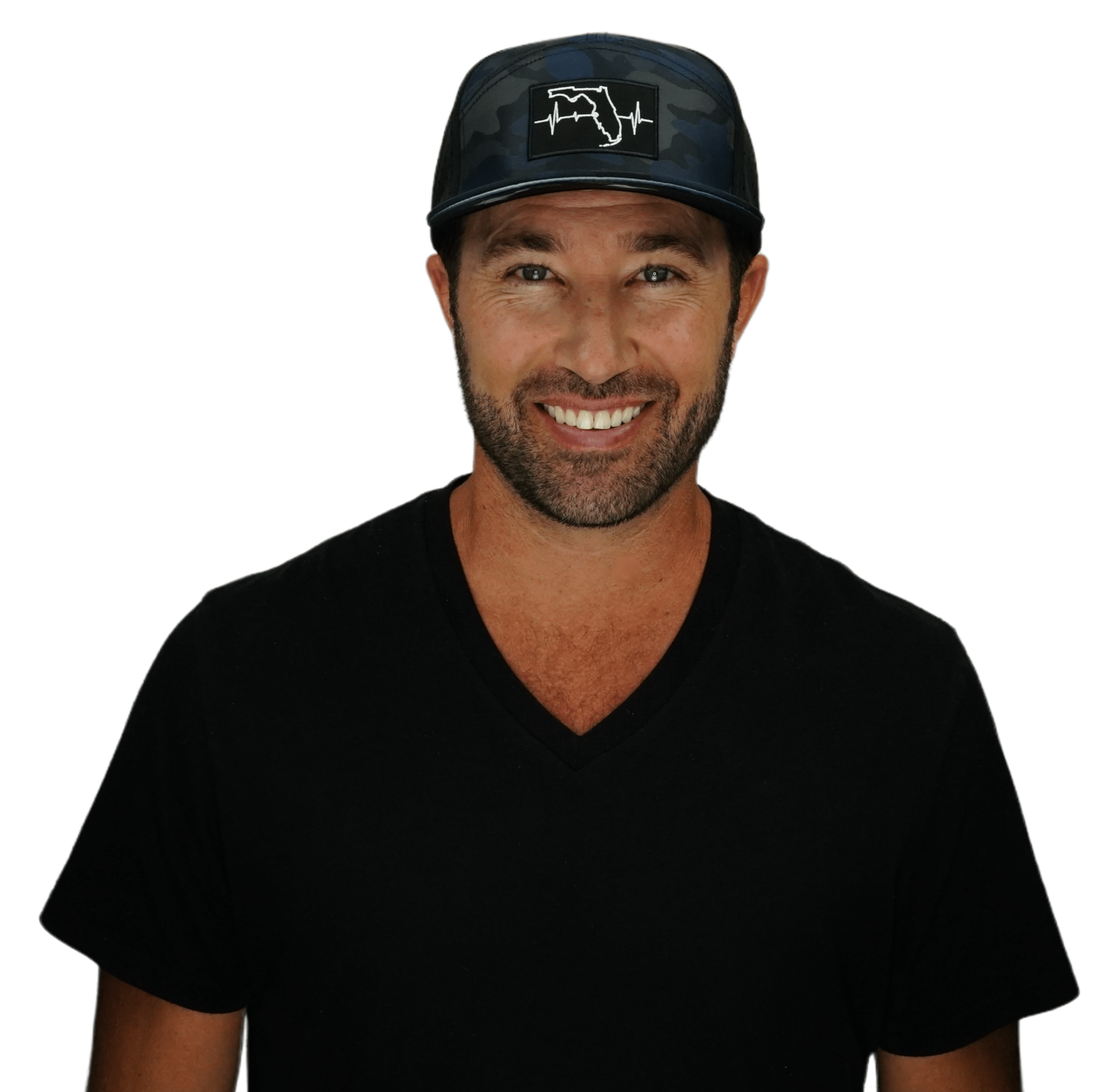 Florida Hat - Flat Bill - Navy Camo / Black - Laser Mesh