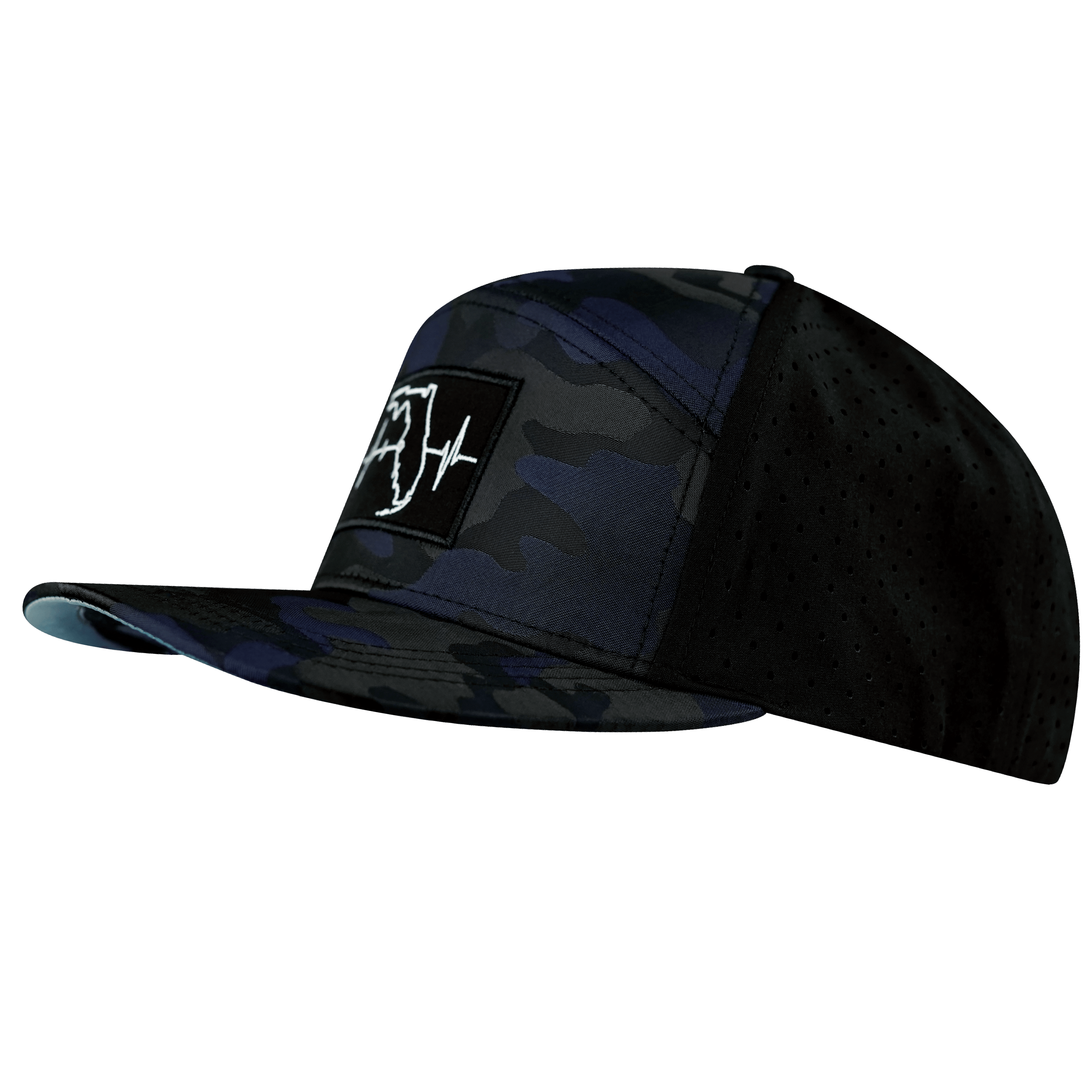 Florida Hat - Flat Bill - Navy Camo / Black - Laser Mesh