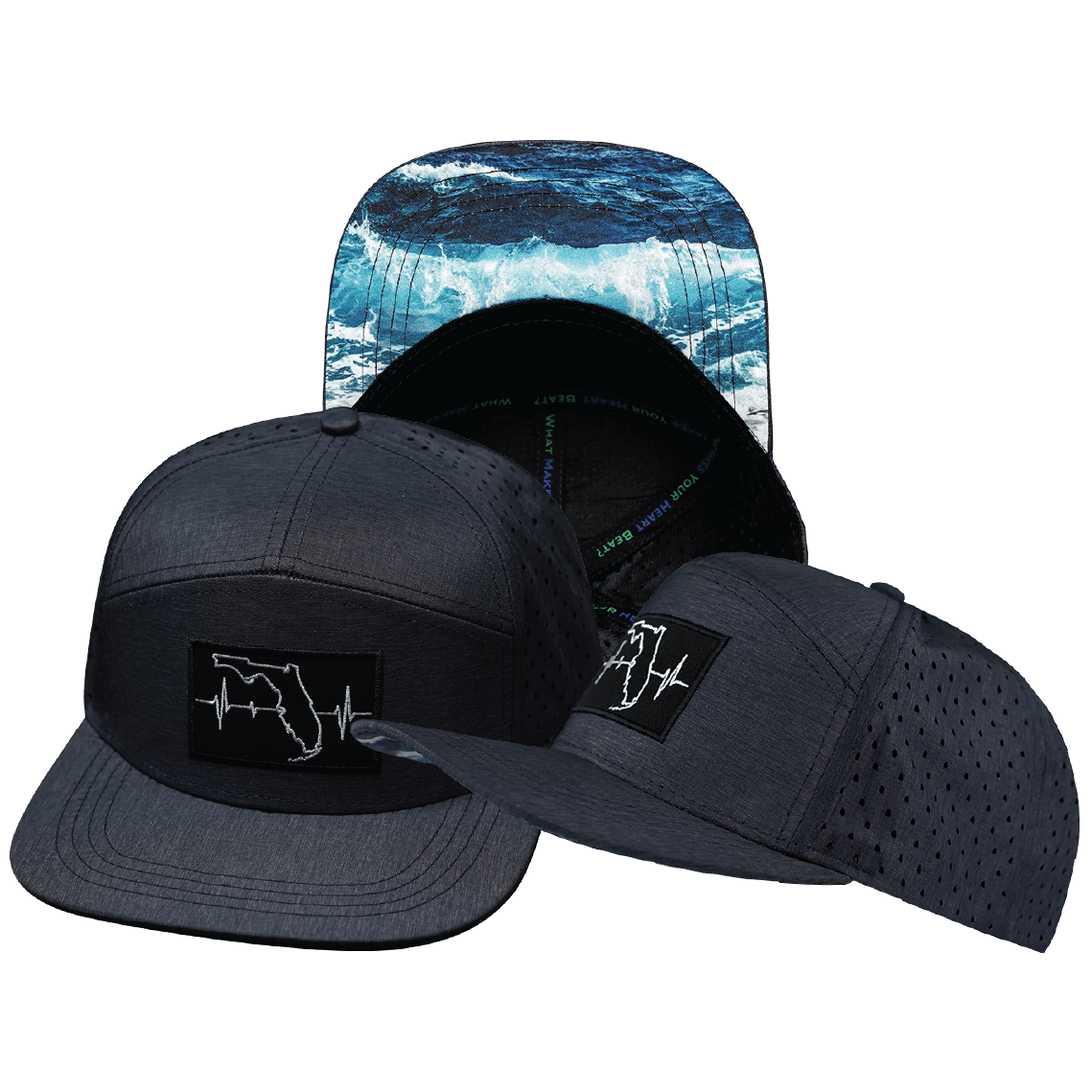 Florida Hat - Flat Bill - Ocean Blue - Laser Mesh