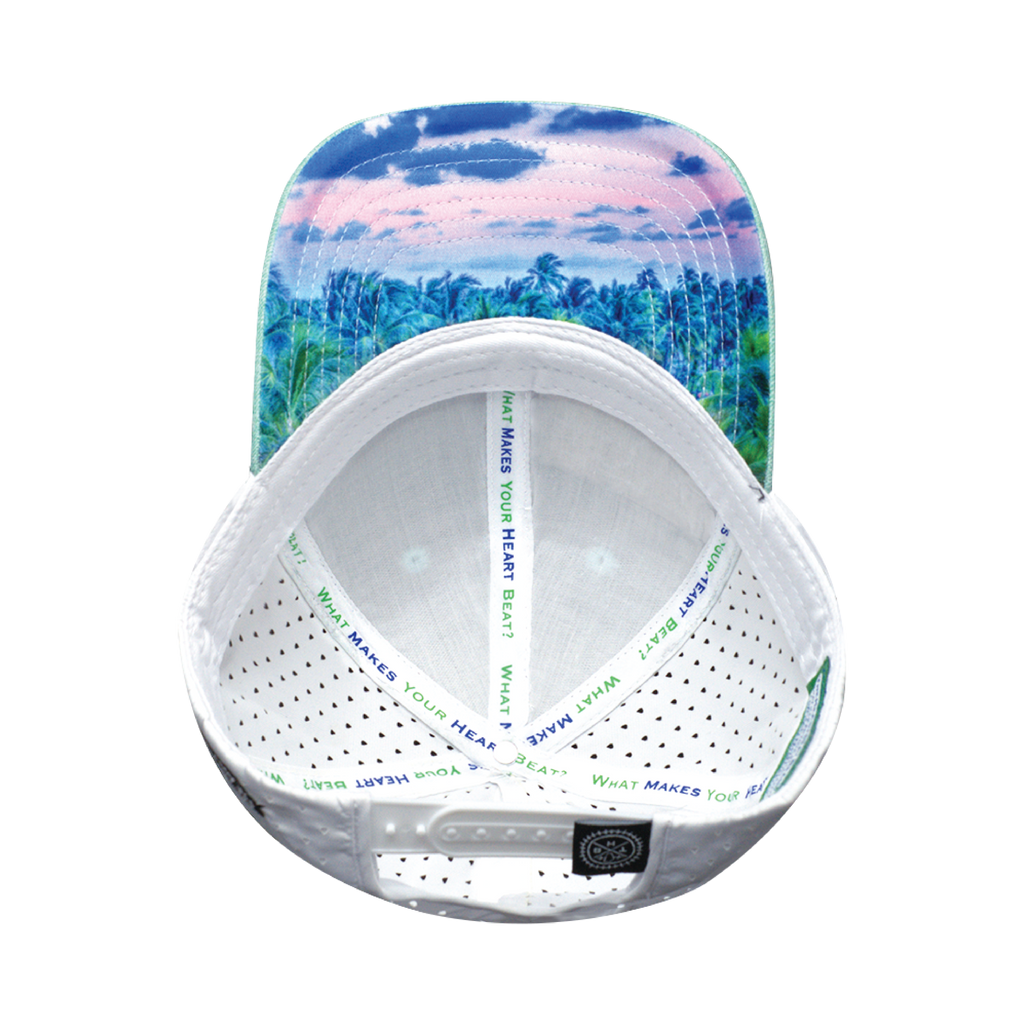 Florida Hat - Low Profile - Ponytail - Teal / White - Laser Mesh