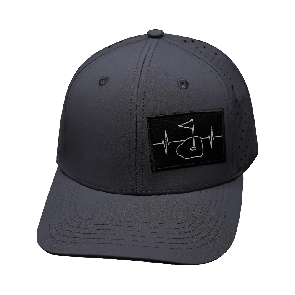Golf Hat - Baseball Hat Fit - Charcoal - Laser Mesh