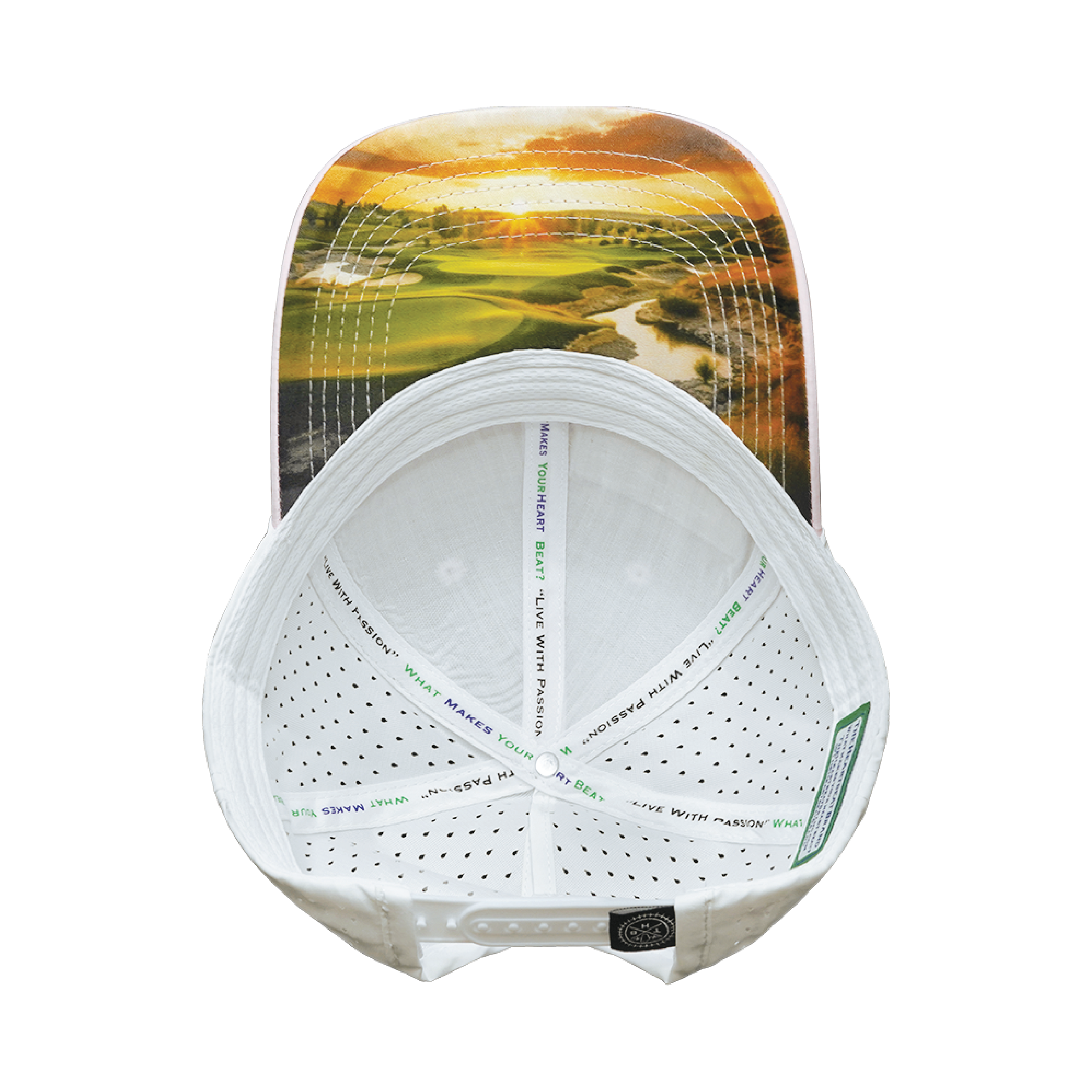 Golf Hat - Low Profile - Ponytail - Light Pink / White - Laser Mesh