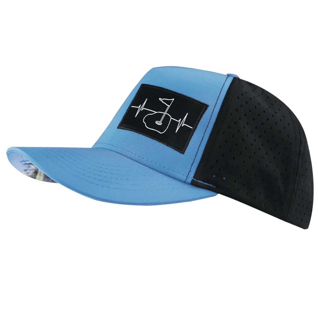 Golf Hat - Trucker Hat - Slate Blue / Black - Laser Mesh