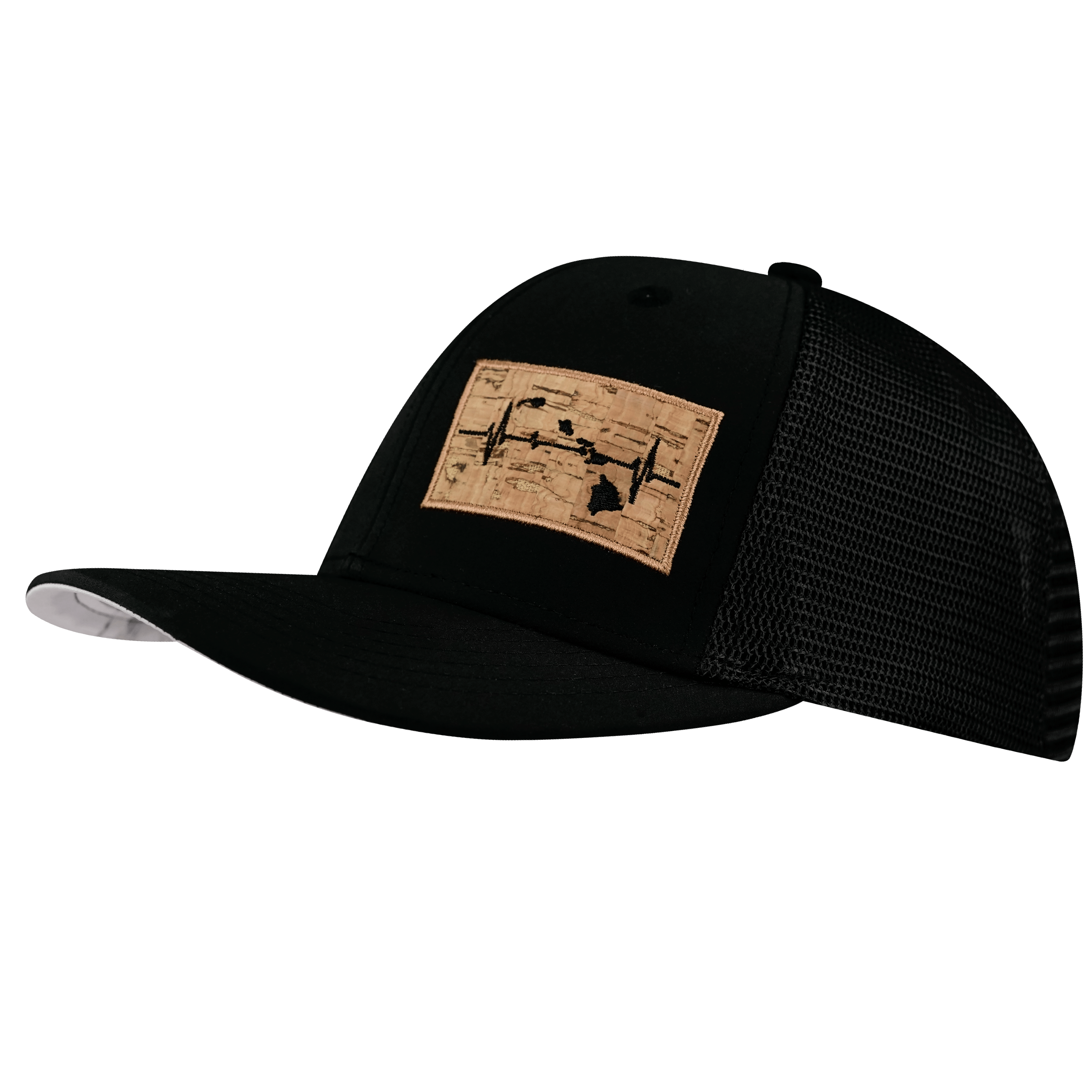 Hawaii Hat - Baseball Hat Fit - Black - Trucker Mesh