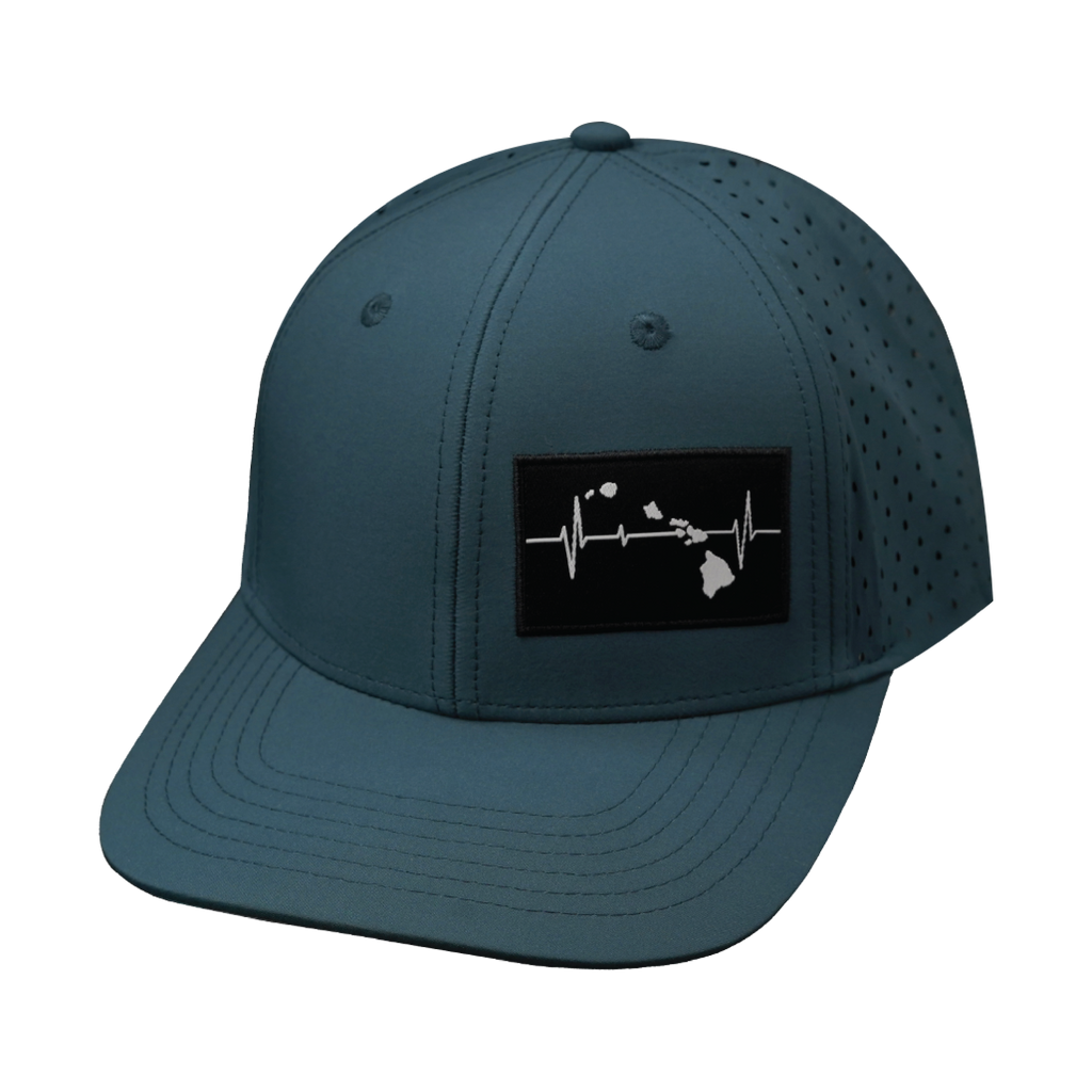 Hawaii Hat - Baseball Hat Fit - Blue Charcoal - Laser Mesh