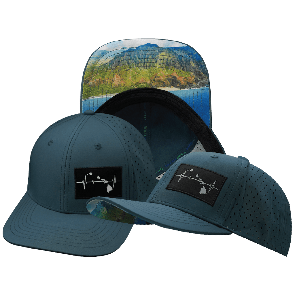 Hawaii Hat - Baseball Hat Fit - Blue Charcoal - Laser Mesh