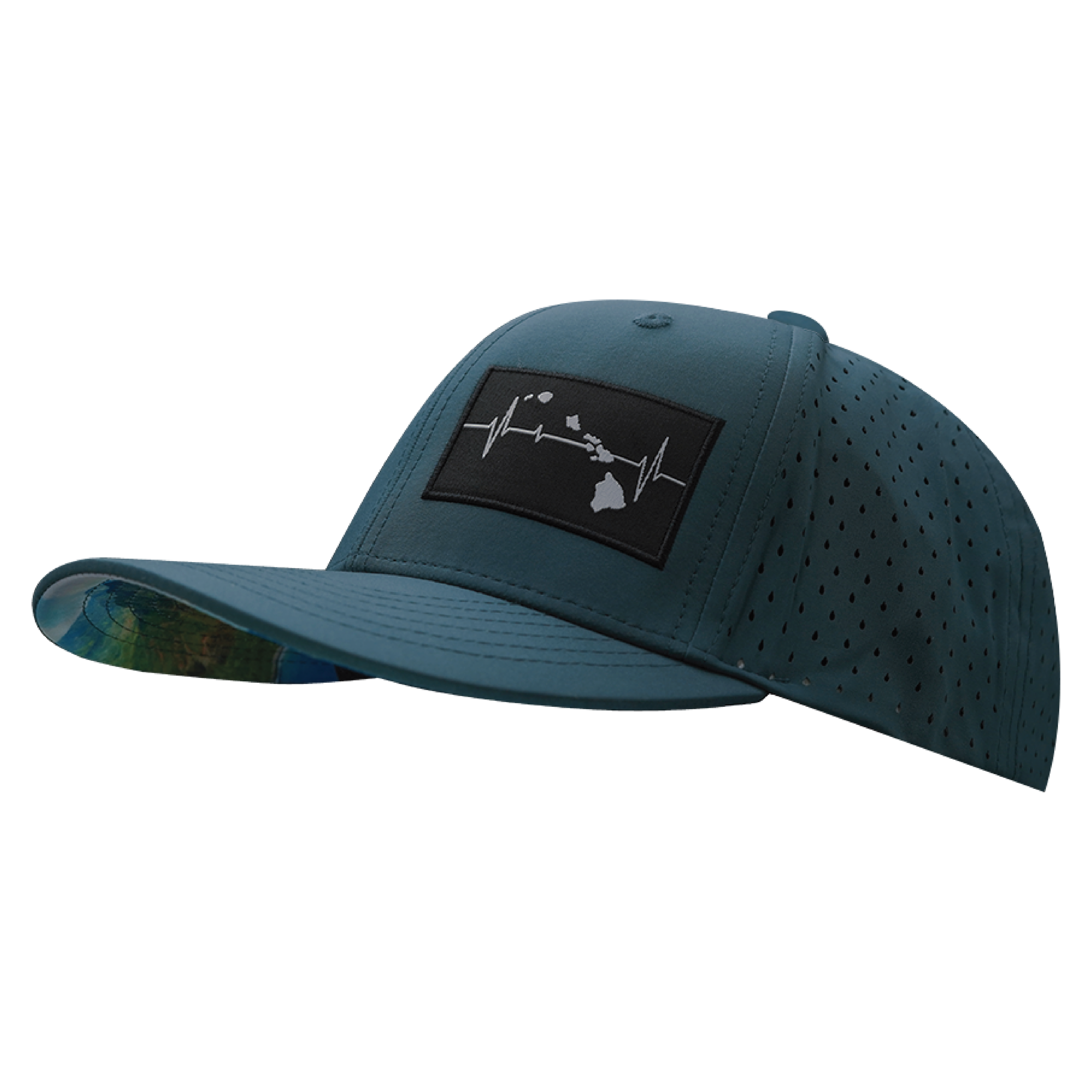 Hawaii Hat - Baseball Hat Fit - Blue Charcoal - Laser Mesh