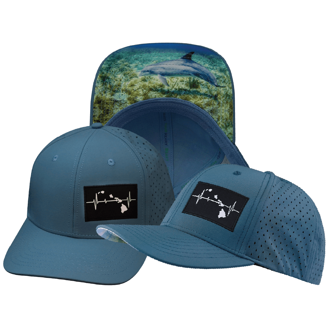 Hawaii Hat - Baseball Hat Fit - Sea Blue - Laser Mesh